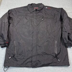 FUBU Jacket Mens XXL Black Windbreaker Full‎ Zip 90s Streetwear Hip Hop Vintage